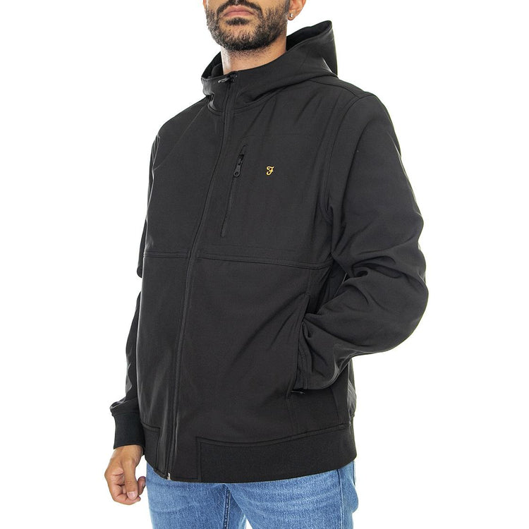 Rudd Softshell Black - Giacca Invernale con Cappuccio Uomo Nera F4RBC003  FARAH 