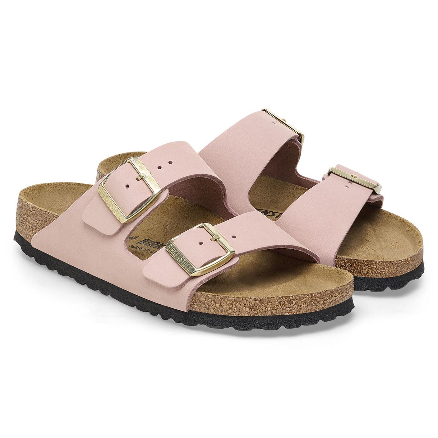 Arizona Bs Soft Pink Nubuck Leather Narrow Fit - Sandali Donna Rosa - Calzata Stretta 1026684  BIRKENSTOCK 