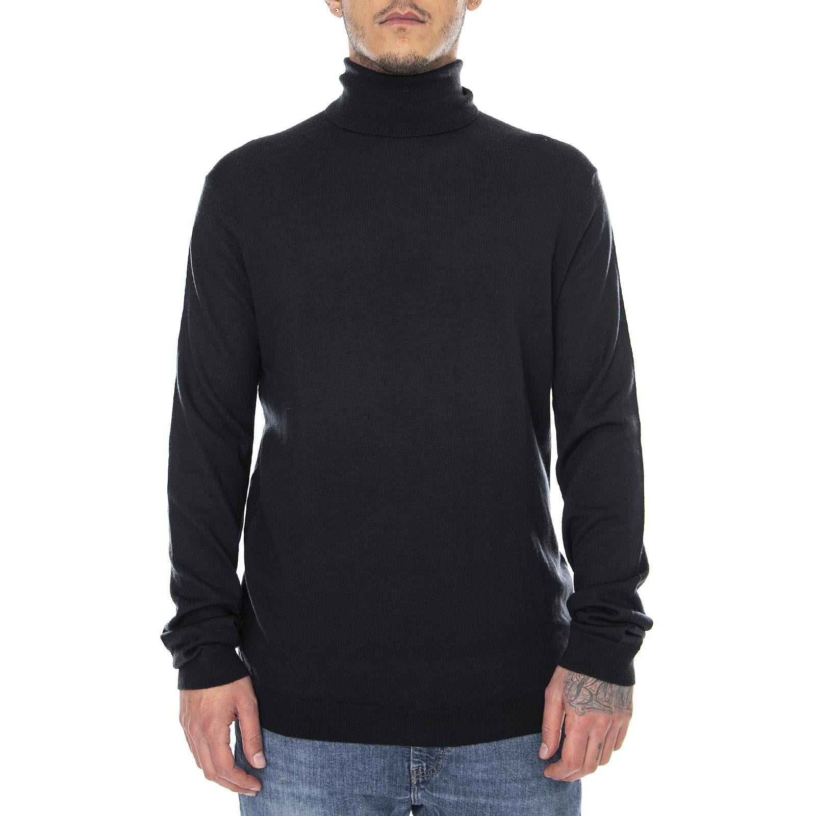 Mens Lashon Turtleneck Sweater - Black - Maglione Collo Alto Uomo Nero 153370108-999  MINIMUM 