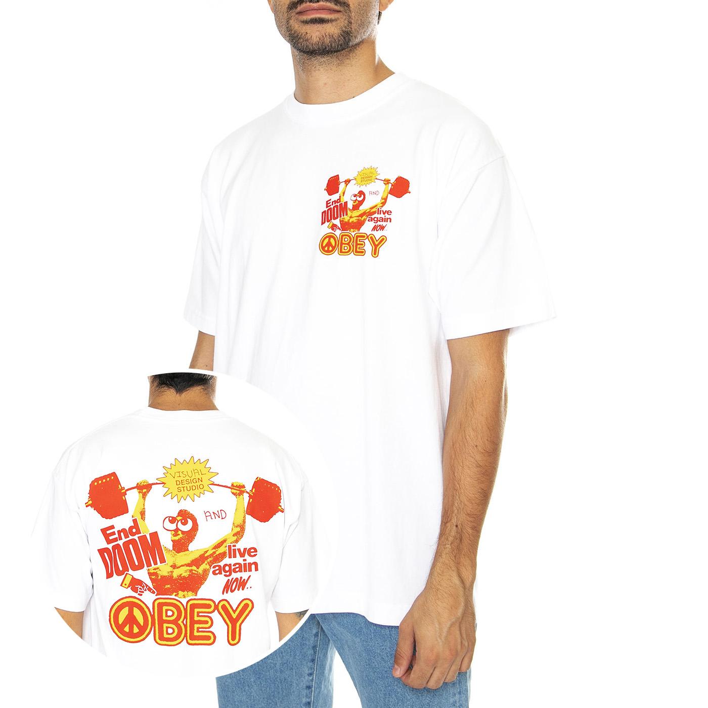 Live Again Now Heavy Weight Tee White - Maglietta Girocollo Uomo Bianca 166913925-WHT  OBEY 