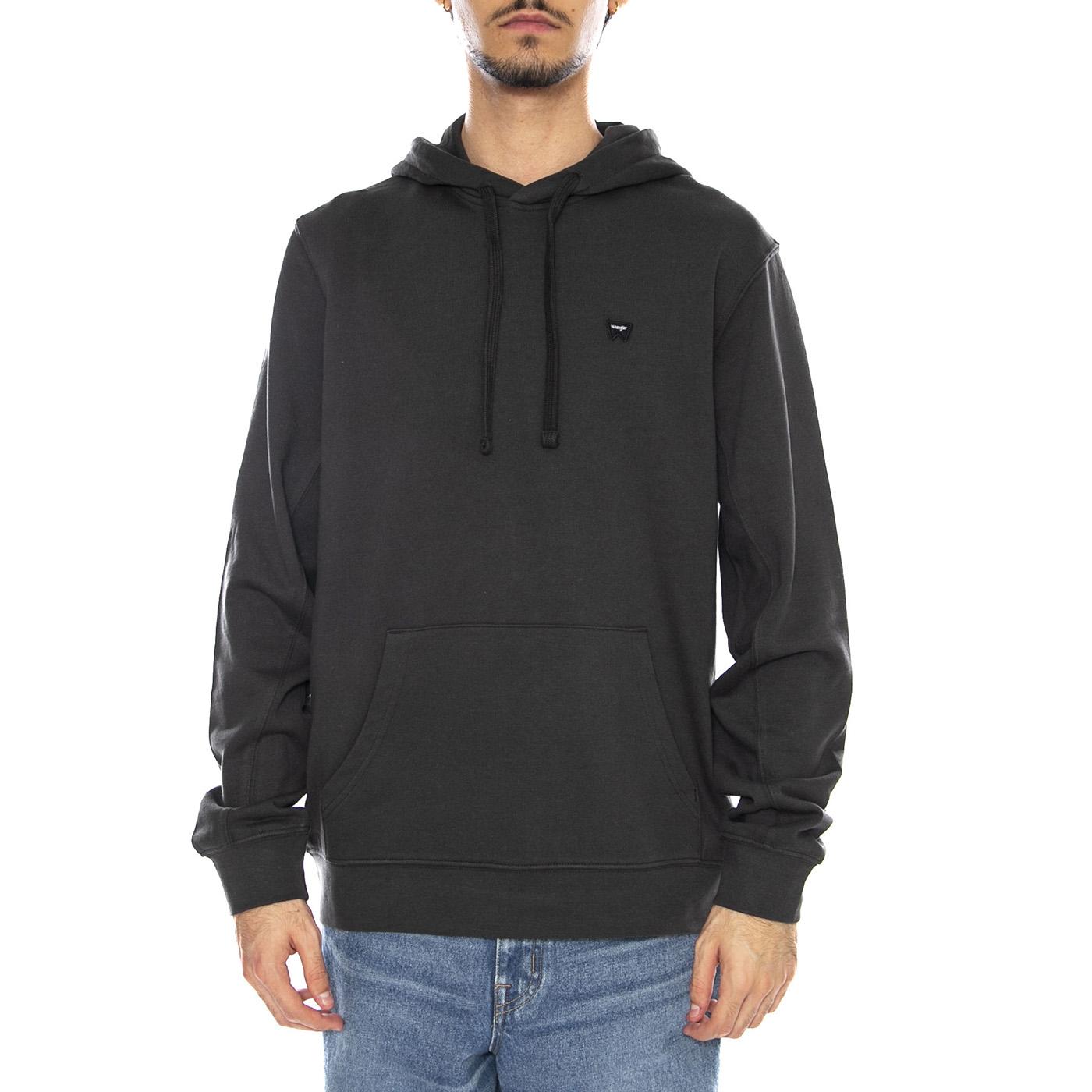 Sign Off Hoodie Faded Black - Felpa con Cappuccio Uomo Nera 112364289  WRANGLER 