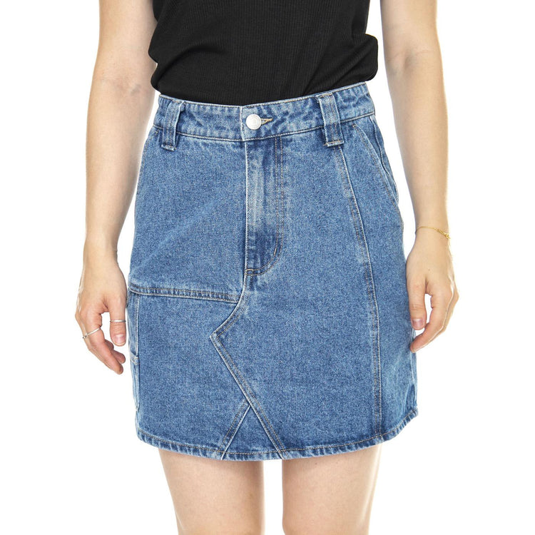 Rebuilt Carpenter Skirt Light Indigo - Gonna Denim Jeans Blu 411550110-LIN  OBEY 