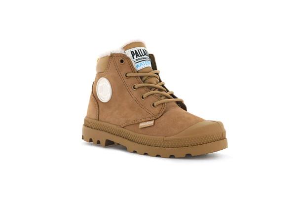 Pampa Hi Cuff Wps Oz Dear Brown - Scarpe Stringate Profilo Alto Bambini Marroni PAK57217-252-M  PALLADIUM 