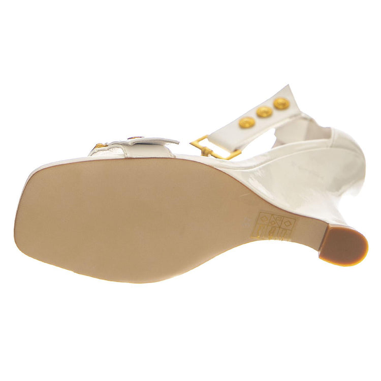 Leonite White Patent Gold - Sandali Donna Bianco / Oro JCLEONITE-WHT  JEFFREY CAMPBELL 