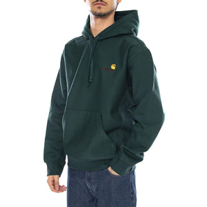 Hooded American Script Sweat Dark Fir - Felpa con Cappuccio Uomo Verde I028279.05AXX . CARHARTT WIP 