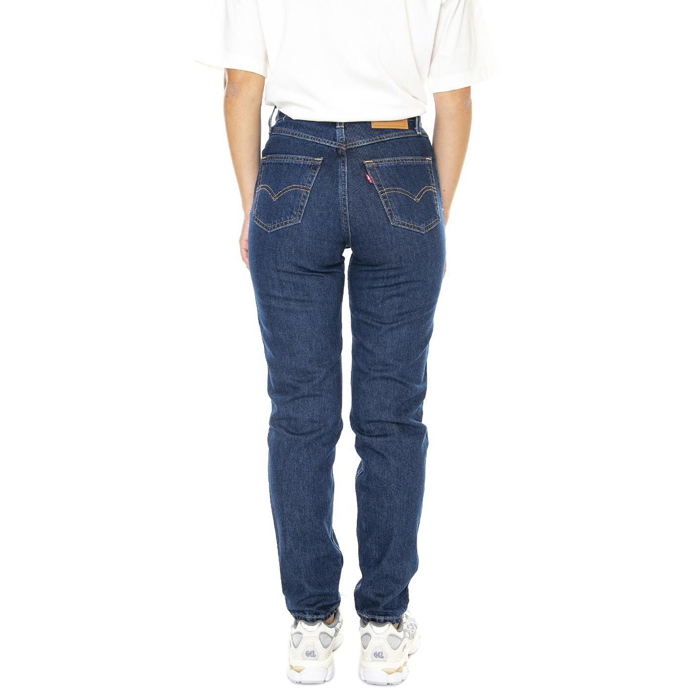 80s Mom Jean Running Errands Dark Indigo Flat Finish - Pantaloni Denim Jeans Donna Blu A3506-0008  LEVIS 