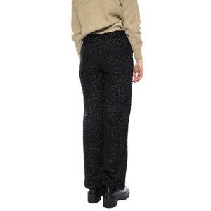 Pantalón Recto Tweed -- Pantaloni Donna Neri 53W/11250 Negro WILD PONY 
