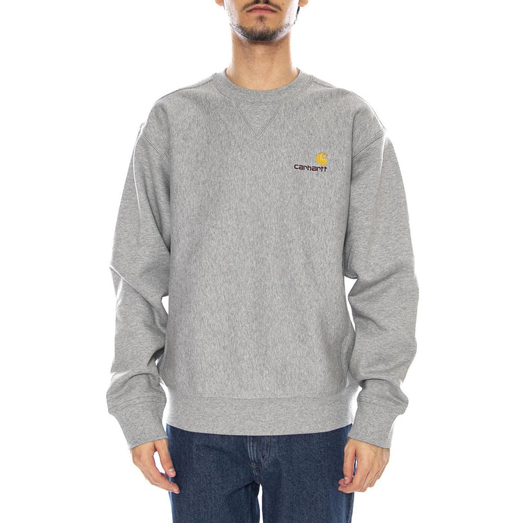 American Script Sweat Grey Heather - Felpa Girocollo Uomo Grigia I025475.V6XX . CARHARTT WIP 