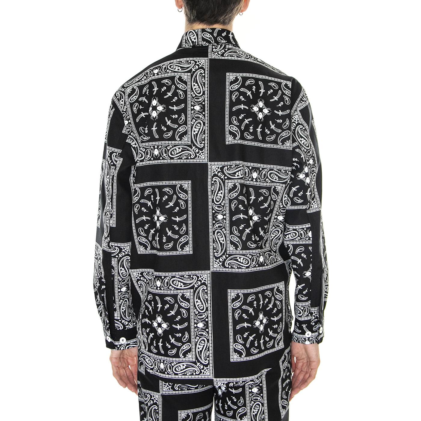 M' Bandana Shirt Black - Camicia Uomo Nera / Multicolore SHT0056BLK  DOOMSDAY 