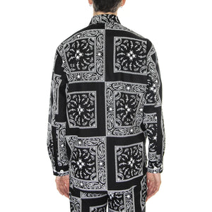 M' Bandana Shirt Black - Camicia Uomo Nera / Multicolore SHT0056BLK  DOOMSDAY 