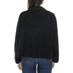 021SD53059 - Cardigan Donna Nero Diamante 021SD53059 -S3000  ALESSIA SANTI 