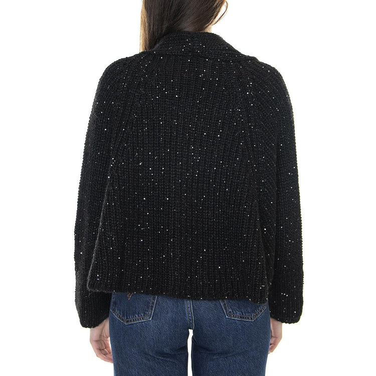 021SD53059 - Cardigan Donna Nero Diamante 021SD53059 -S3000  ALESSIA SANTI 