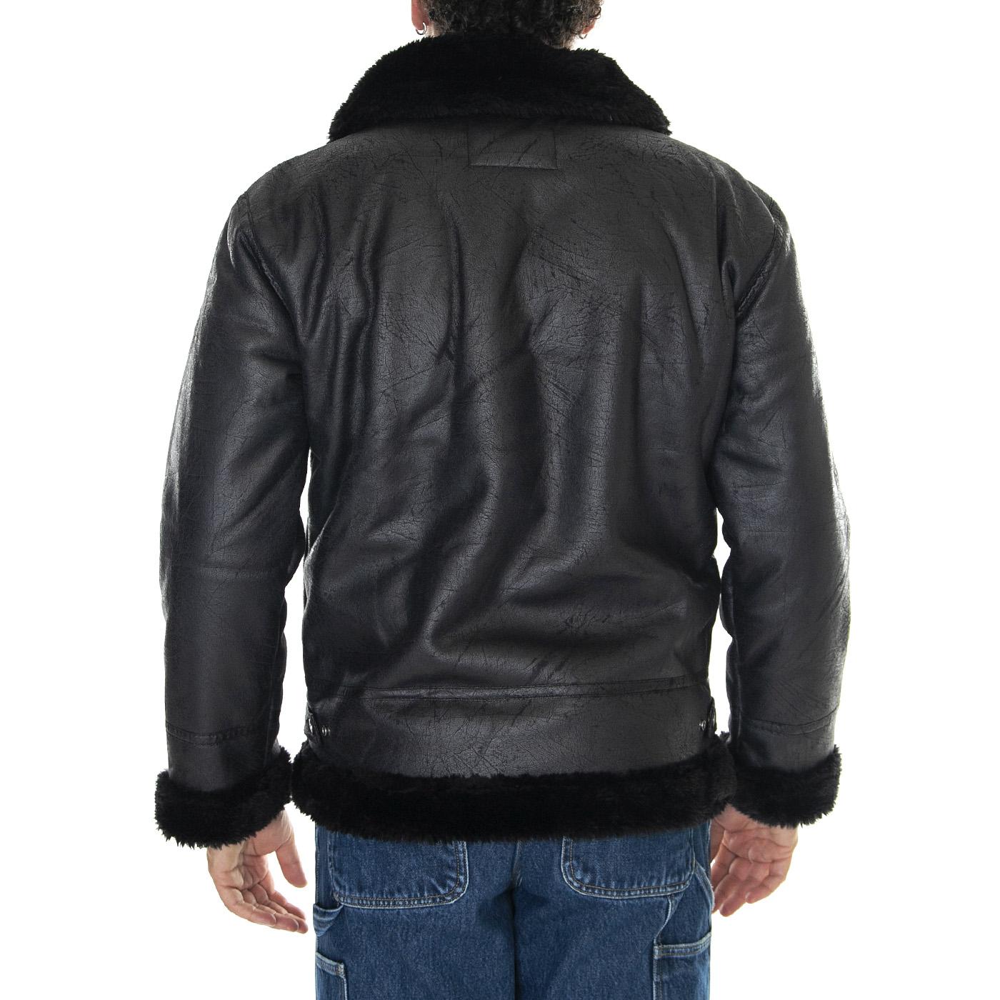 B3 FL Black / Black - Giacca Uomo Nera 143106-515  ALPHA INDUSTRIES 