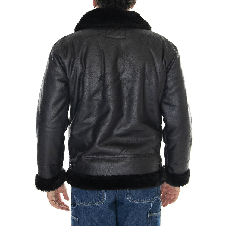 B3 FL Black / Black - Giacca Uomo Nera 143106-515  ALPHA INDUSTRIES 