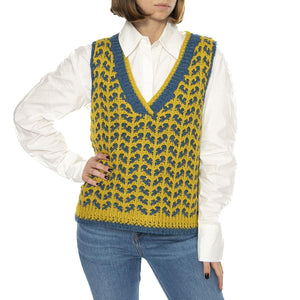 Chaleco Punto Pato / Verde Jacquard - Gilet Donna Multicolore 14610314  MD'M 