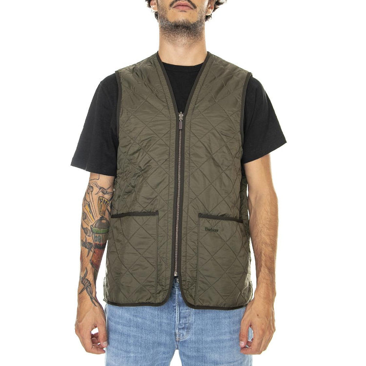 Polarquilt Waistcoat Zip Liner Olive - Giacca Smanicata Uomo Marrone FW22-MLI0002-OL91  BARBOUR 