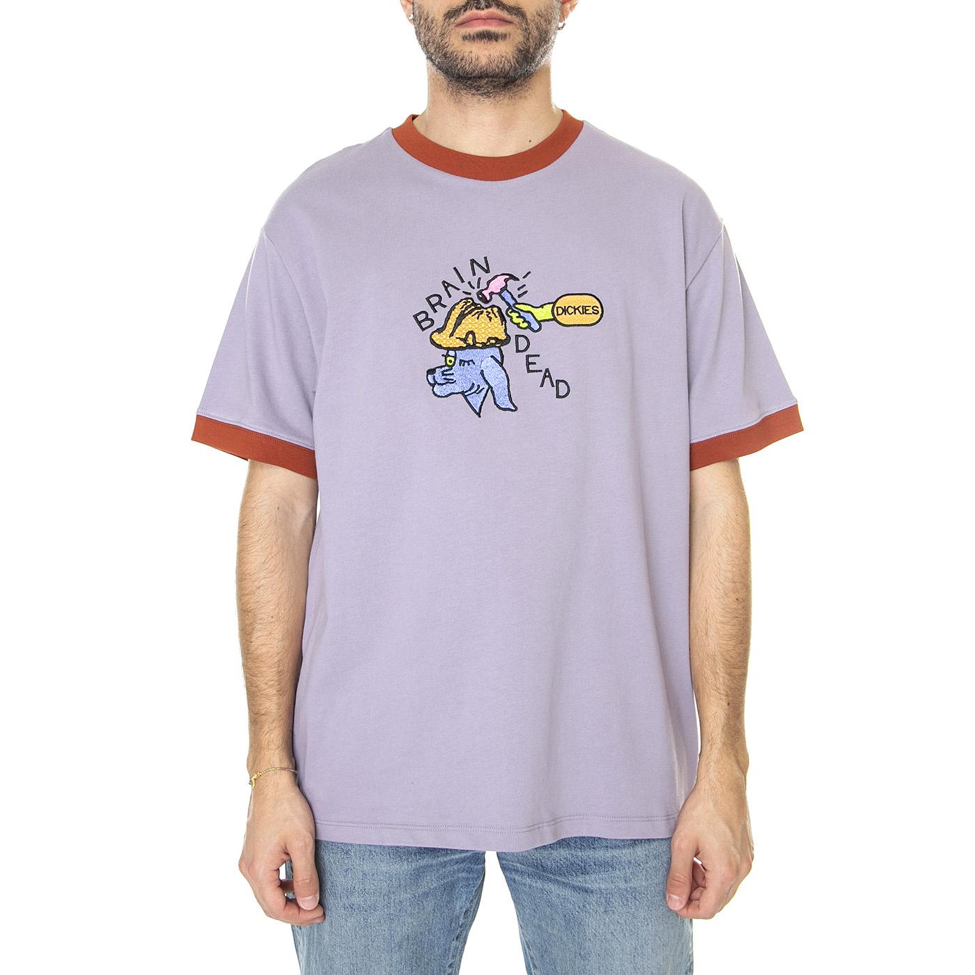 M' BD X DICKIES Emroidered Ringer Tee Purple Ash - Maglietta Girocollo Uomo Viola DK0A4YCYE951  DICKIES 