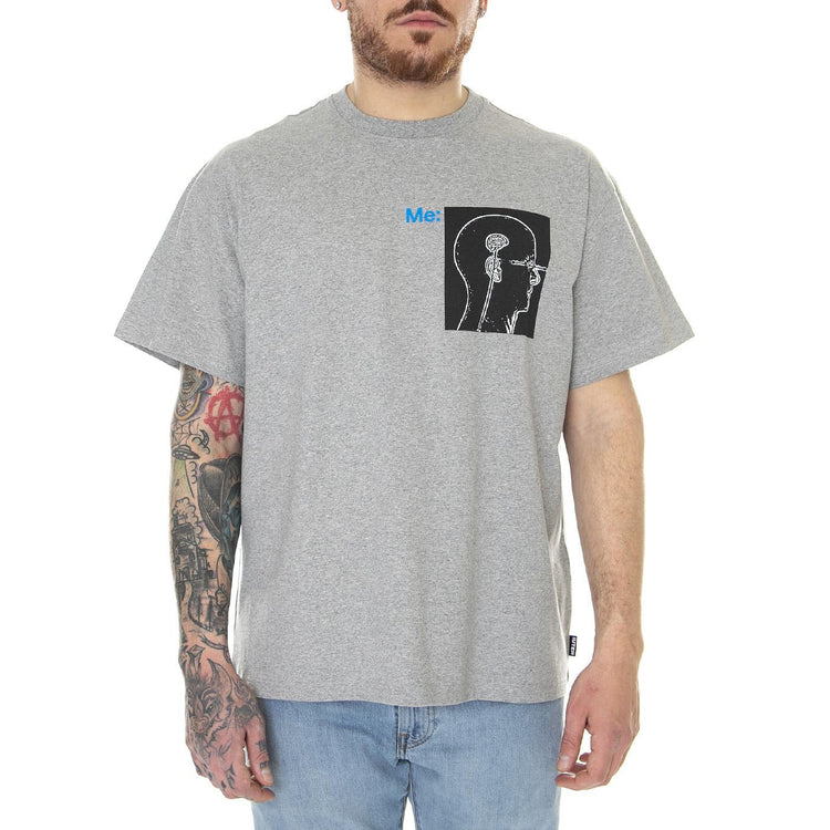 Brain Tee Light Grey - Maglietta Girocollo Uomo Grigia 23SITS87-LIGHT GREY  IUTER 