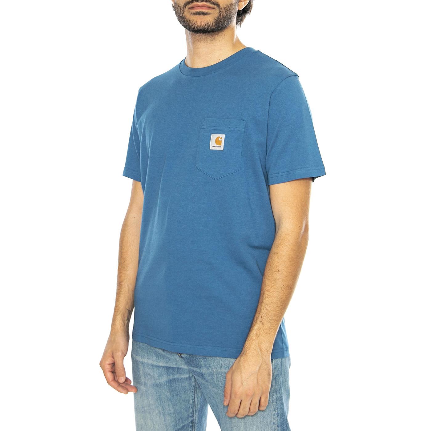 S/S Pocket T-Shirt Sodalite - Maglietta Girocollo Uomo Blu I030434.2LZXX  CARHARTT WIP 