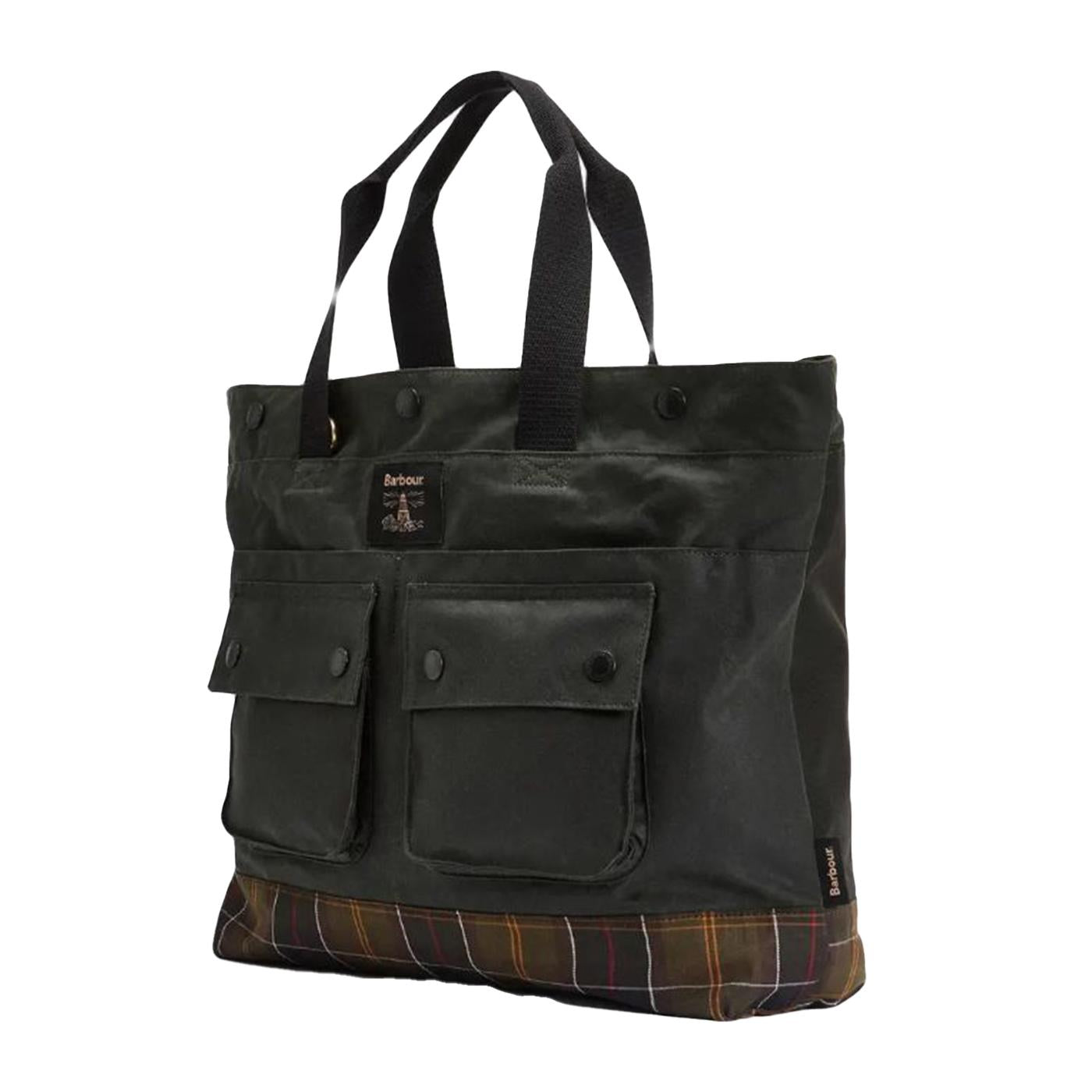 Field Wax Tote Bag Sage - Borsa Tote Verde UBA0750 SG91 BARBOUR 