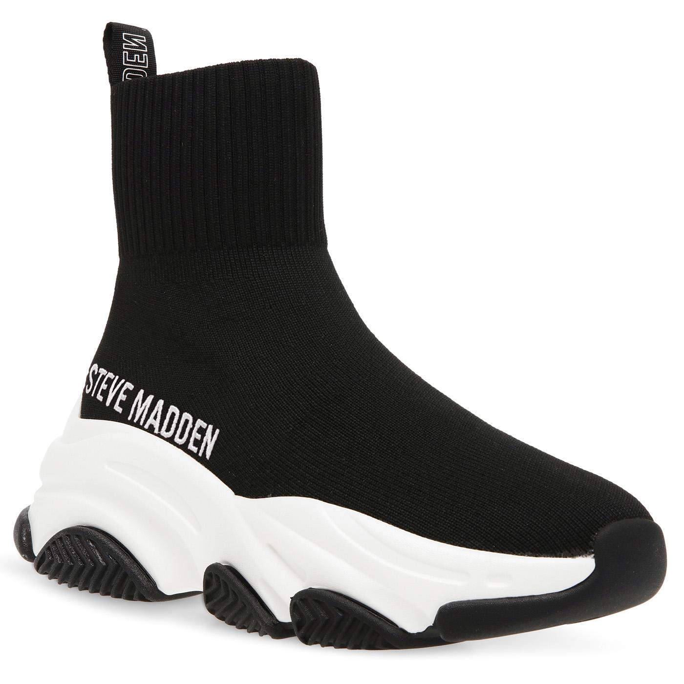 Prodigy Black / White - Scarpe Stringate Profilo Alto Donna Nere SMPPRODIGY-BLKWHT  STEVE MADDEN 