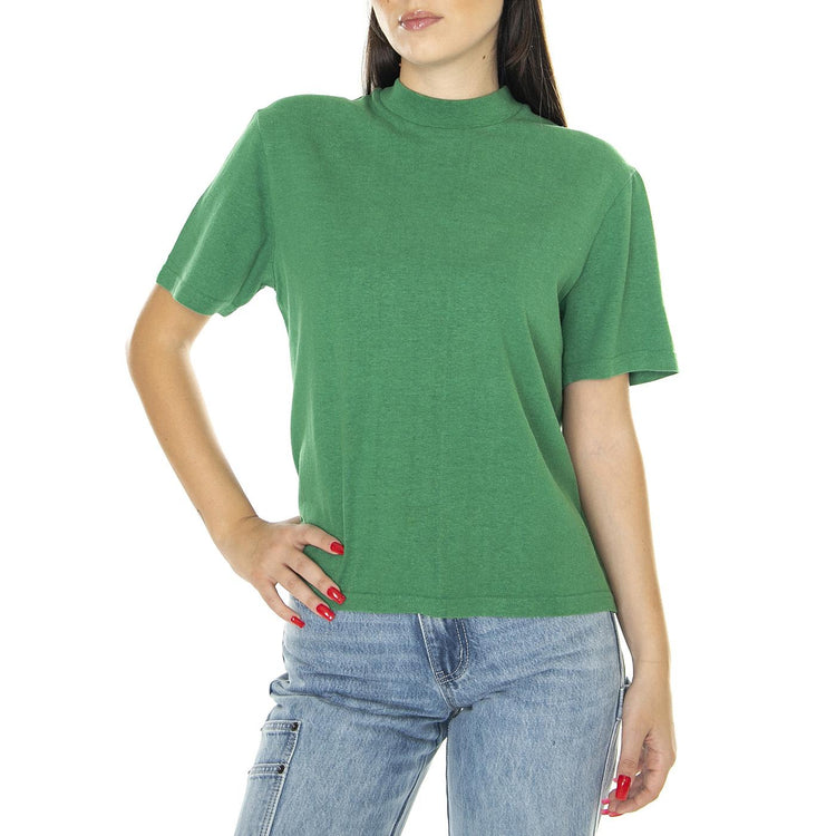 Clover Green Hemp Aidin T-Shirt - Maglietta Girocollo Donna Verde WTS00333  THINKING 