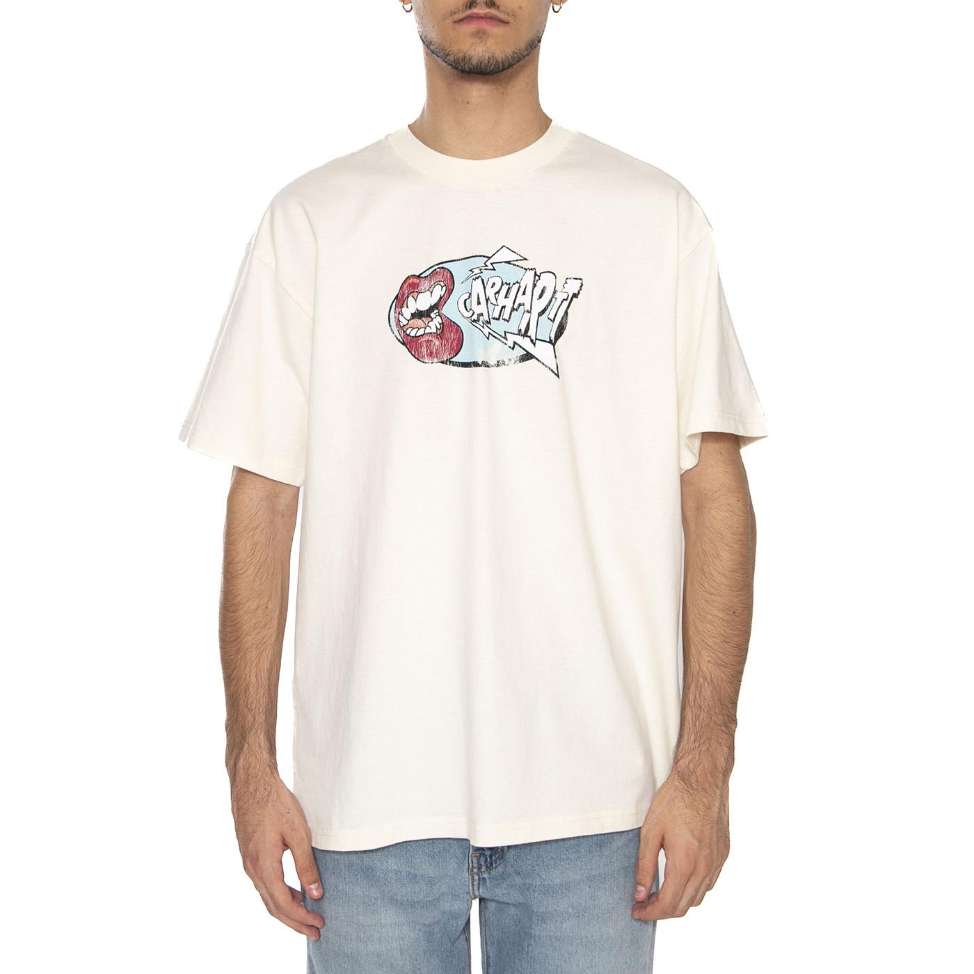 S/S Louder T-Shirt Wax - Maglietta Girocollo Uomo Beige I035202.D64G  CARHARTT WIP 