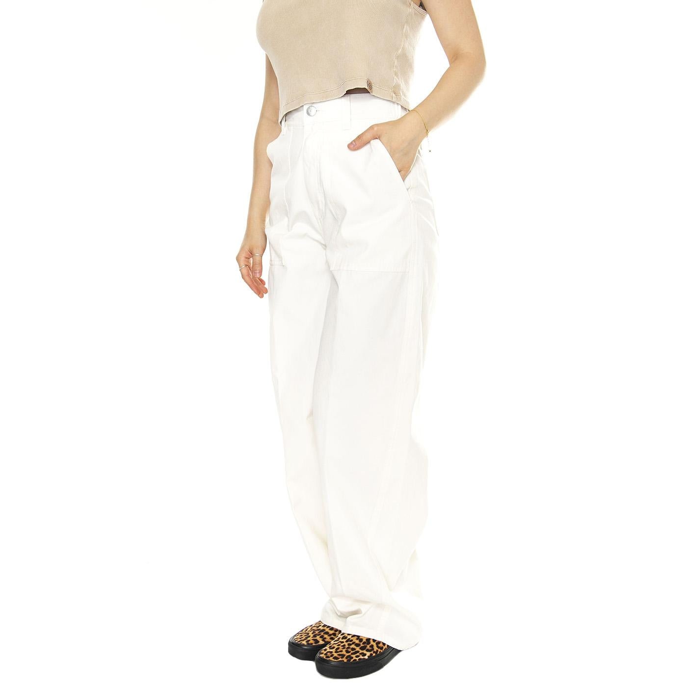 Obey Eugene Utility Pant Unbleached - Pantaloni Donna Bianchi 242020108-UBL  OBEY 