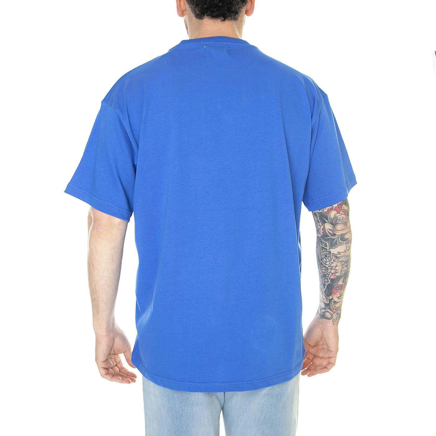 Oversized Cat Label T-Shirt Strong Blue - Maglietta Girocollo Uomo Blu 6010078-18-4051  CAT 