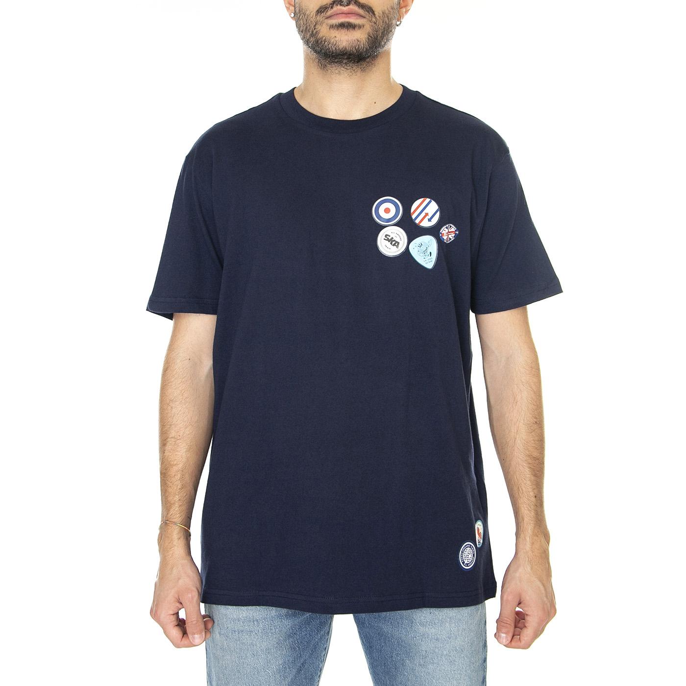 Mod Badge Print Tee Marine - Maglietta Girocollo Uomo Blu 67152-035  BEN SHERMAN 