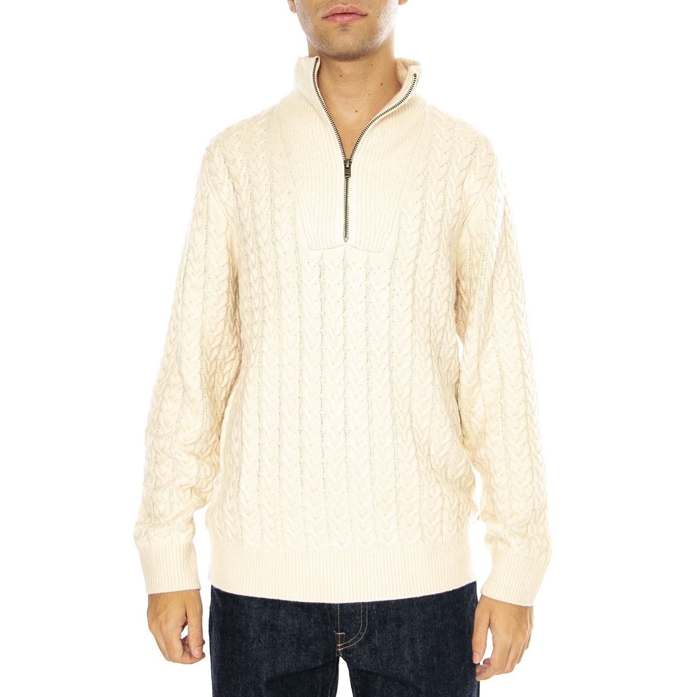 Half Zip Knit Ecru - Maglione Uomo Beige 112357290-WHITE  WRANGLER 