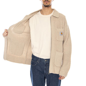 Chore Knit Jacket Fleur De Sel - Cardigan in Maglia Beige I035399.2LPXX . CARHARTT WIP 