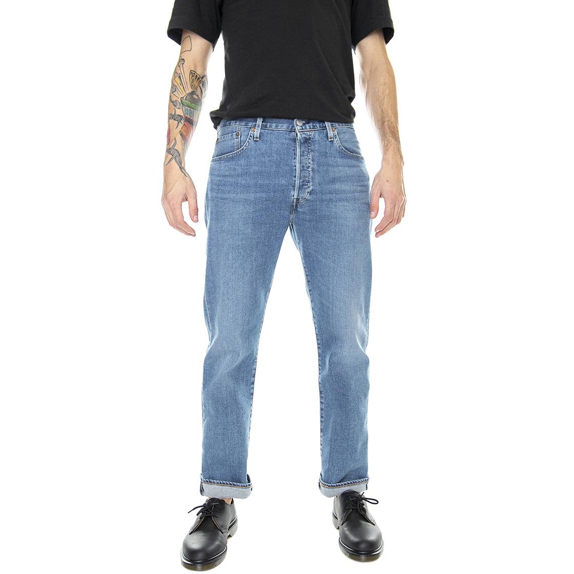 501 Levi's Original Bulldog Mask - Denim Jeans Uomo Blu / Med Indigo / Worn In 00501-3220 . LEVIS 