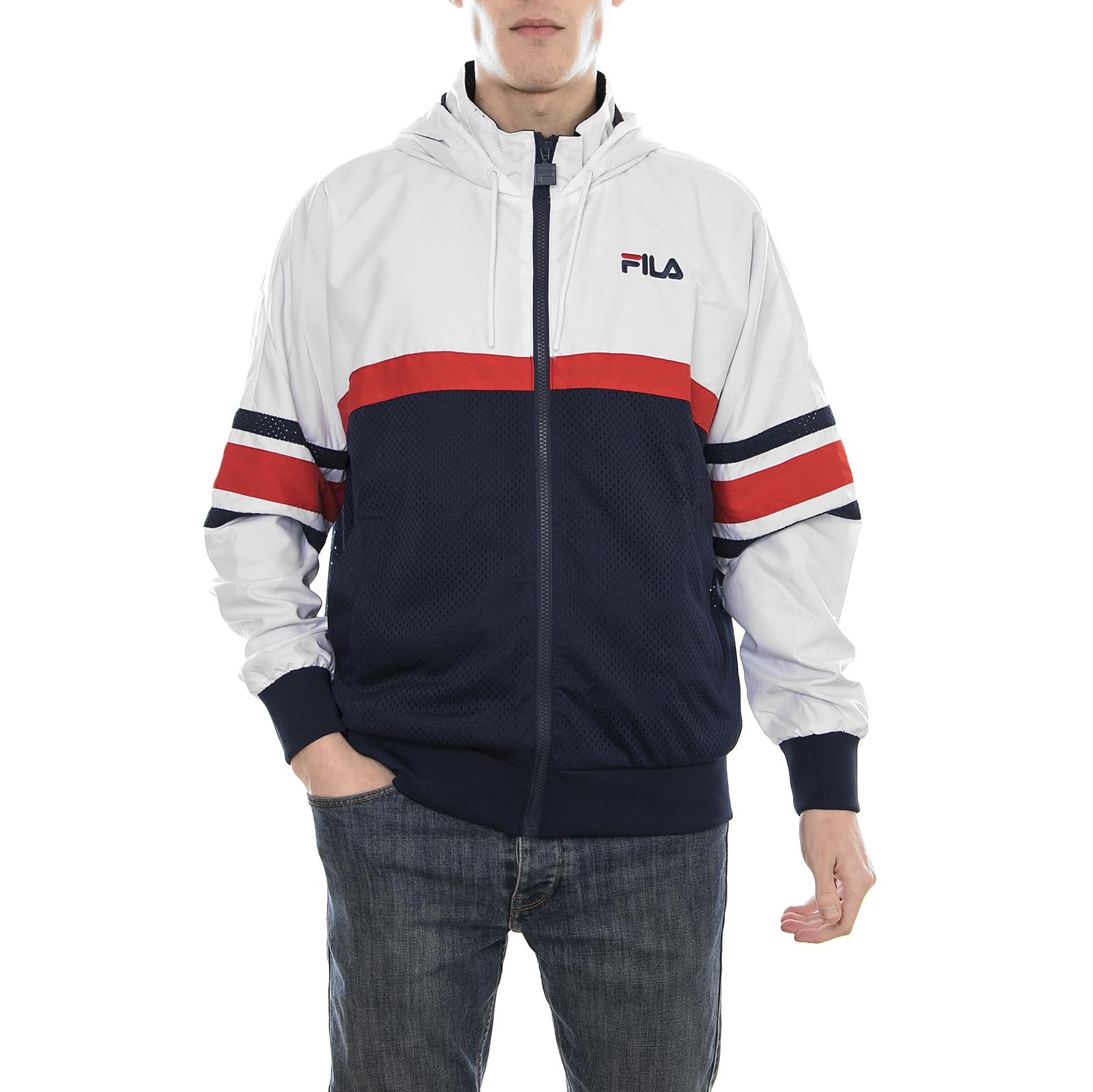 Hansen Half Mesh Track Jacket peacoat-red-white 684328-A17  FILA 