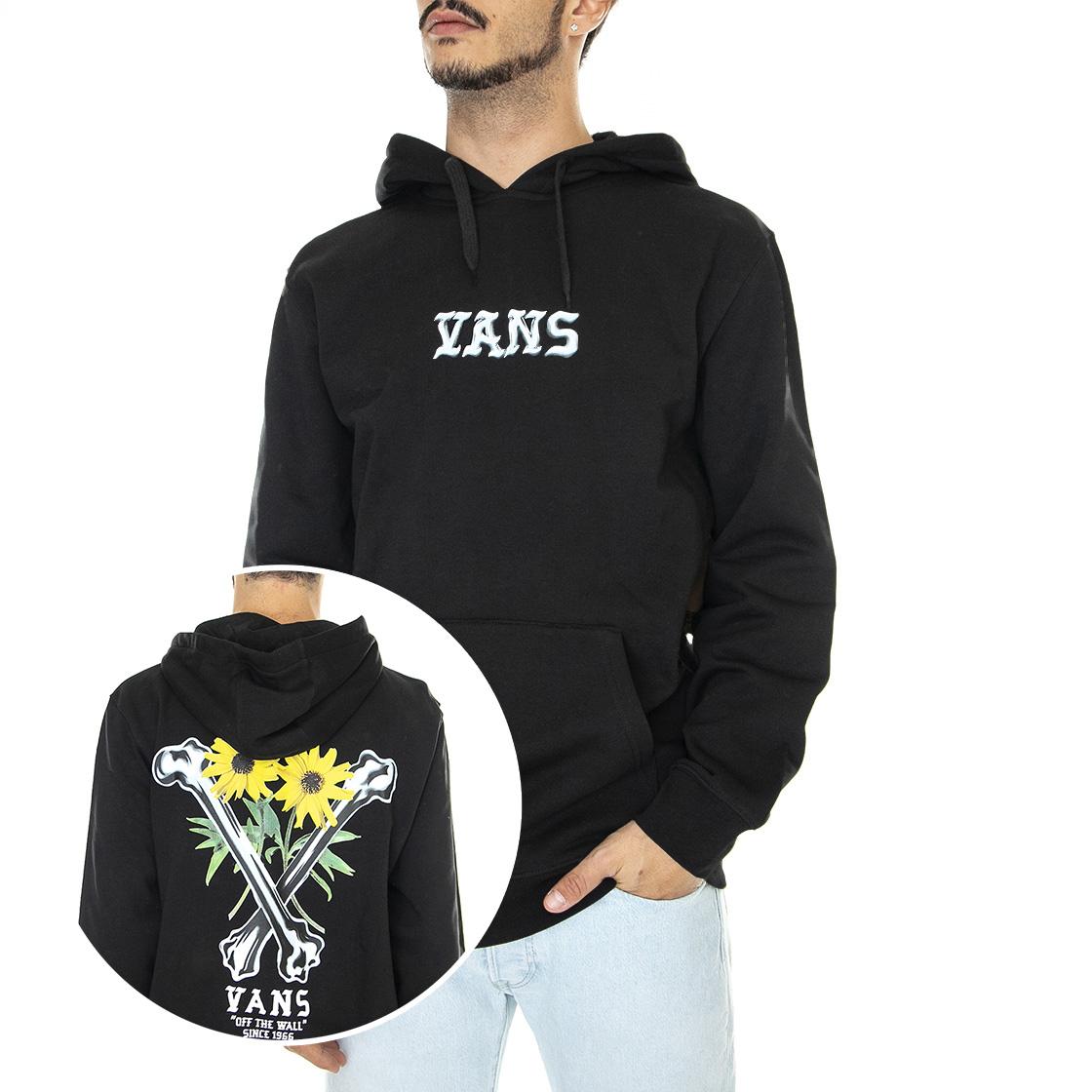 Crossbones Po Black - Felpa con Cappuccio Uomo Nera VN0A7S83BLK1  VANS 