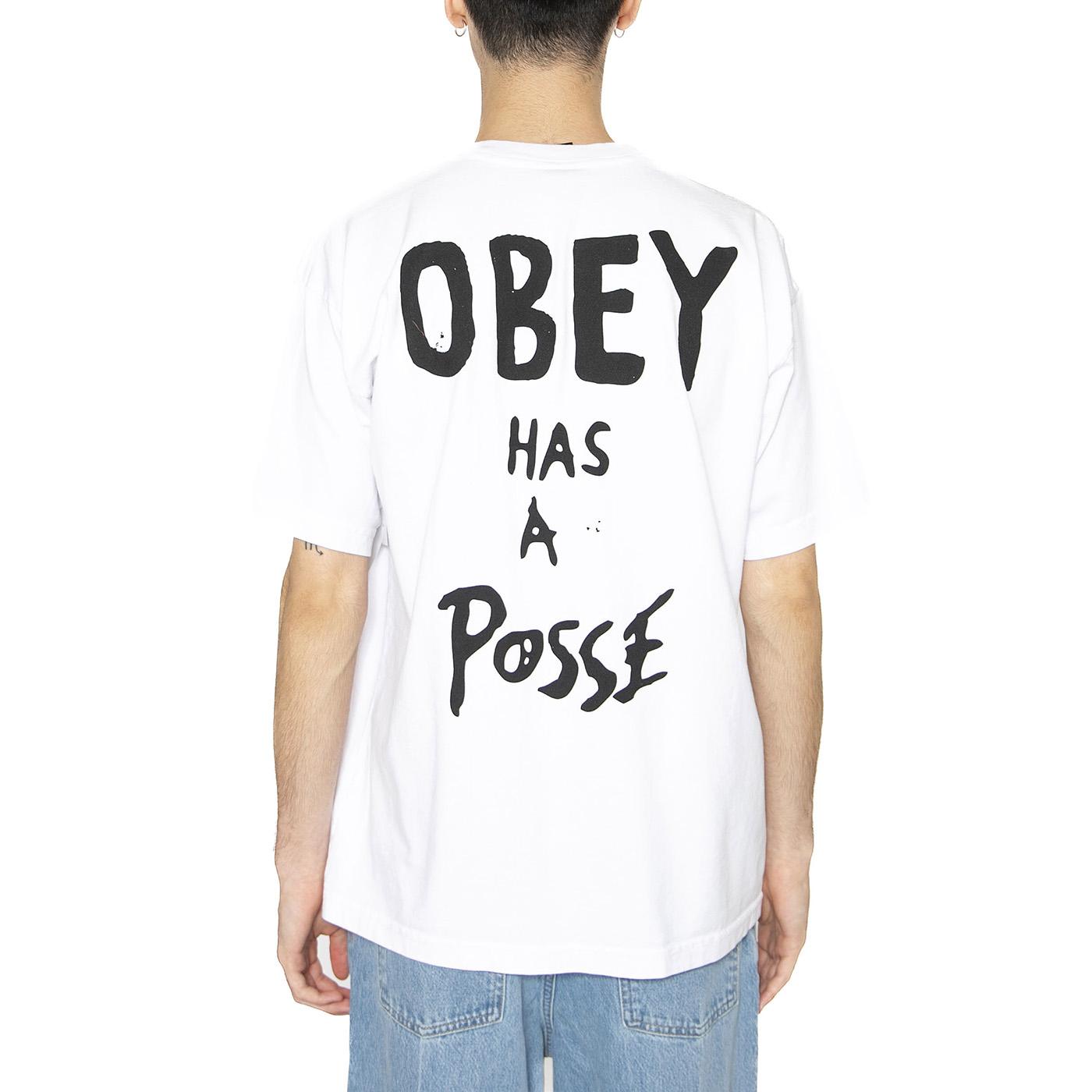 Obey Has  A Posse Tee White - Maglietta Girocollo Uomo Bianca 166913915-WHT  OBEY 