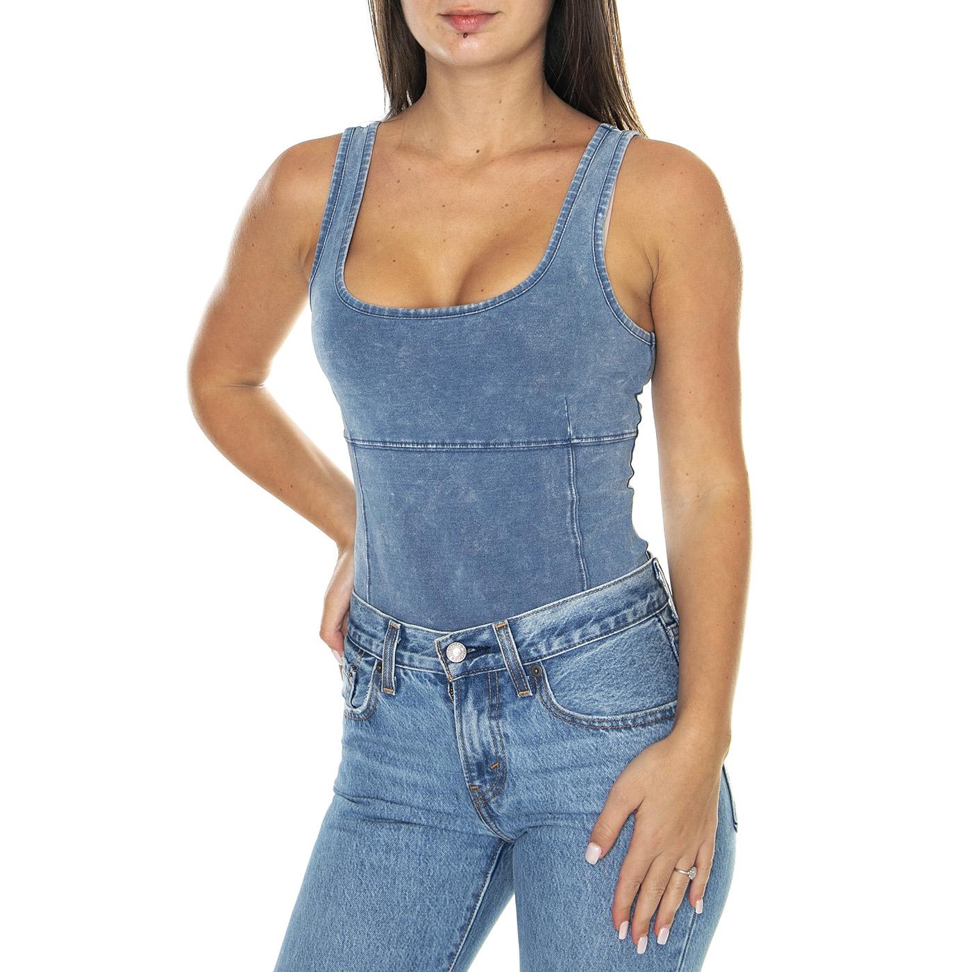 W' Go Indigo Harper Bodysuit Secret Blue Multi - Body Donna Blu W3YP32K1D80-F73F  GUESS ORIGINALS 