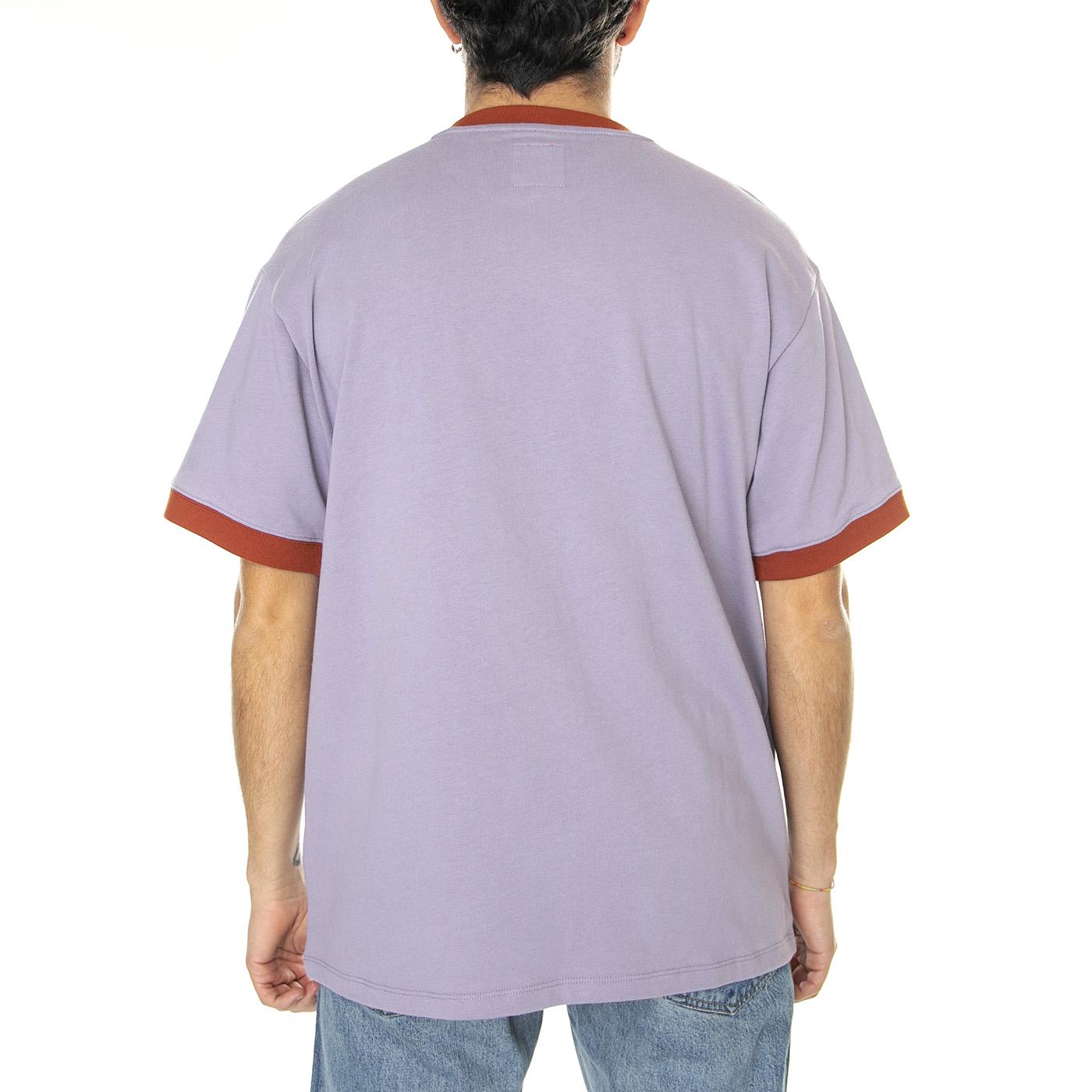 M' BD X DICKIES Emroidered Ringer Tee Purple Ash - Maglietta Girocollo Uomo Viola DK0A4YCYE951  DICKIES 