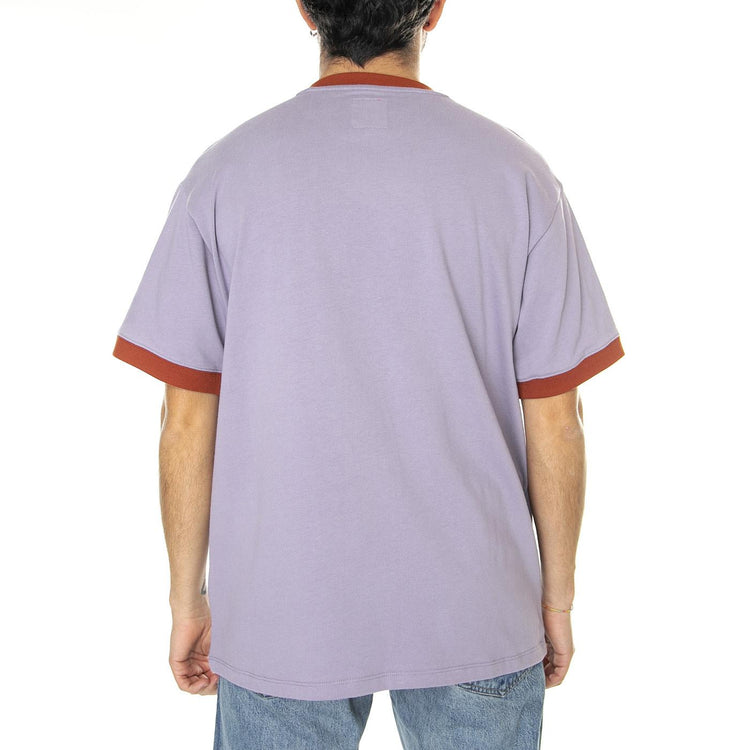 M' BD X DICKIES Emroidered Ringer Tee Purple Ash - Maglietta Girocollo Uomo Viola DK0A4YCYE951  DICKIES 