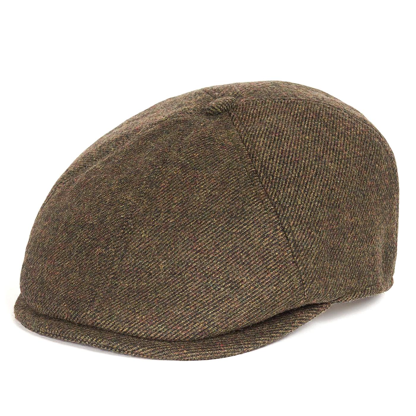 Claymore Bakerboy Olive Twill - Cappello a Coppola Verde MHA0708-OL51-FW23  BARBOUR 