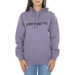 W' Hooded Carhartt Sweatshirt Glassy Purple / Discovery Green - Felpa con Cappuccio Donna Viola I032695.1TFXX  CARHARTT WIP 