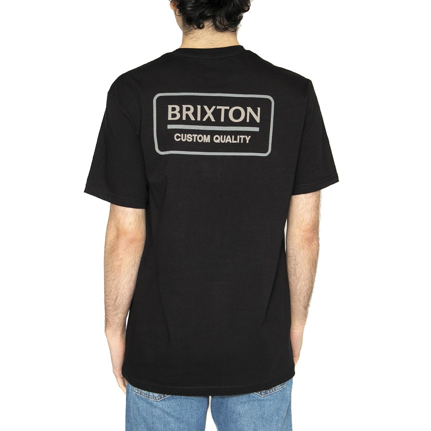 Palme Proper S/S STT - Maglietta Girocollo Uomo Nera 16616-BKOFB  BRIXTON 