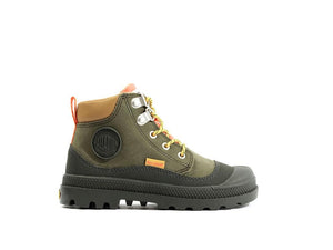 Pampa Hi Cuff Hkr Wp Olive Night - Scarpe Stringate Profilo Alto Bambini Verdi PAK58891-325-M  PALLADIUM 