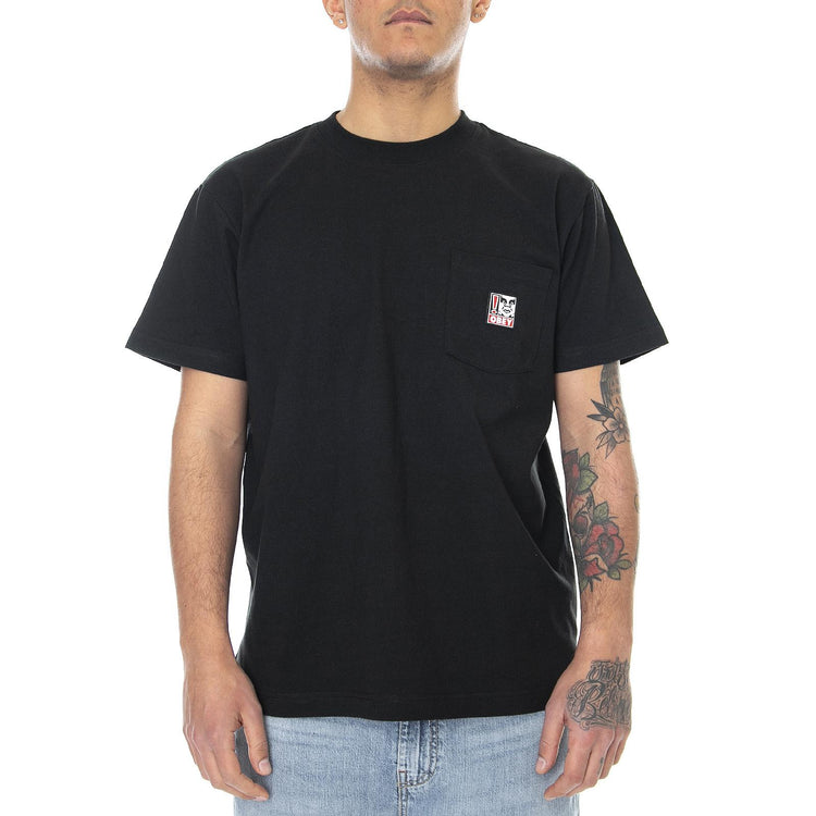 Point Pocket - Maglietta Girocollo Uomo Nera 131080287-BLK  OBEY 