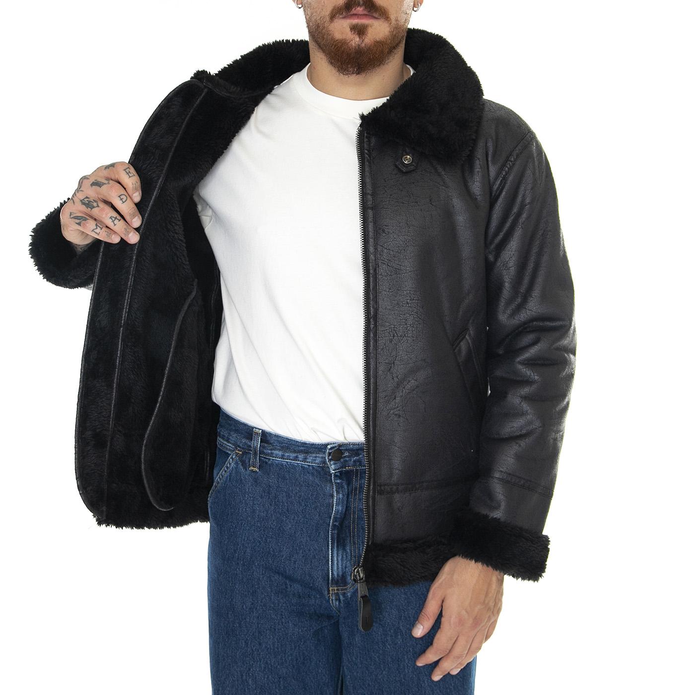 B3 FL Black / Black - Giacca Uomo Nera 143106-515  ALPHA INDUSTRIES 