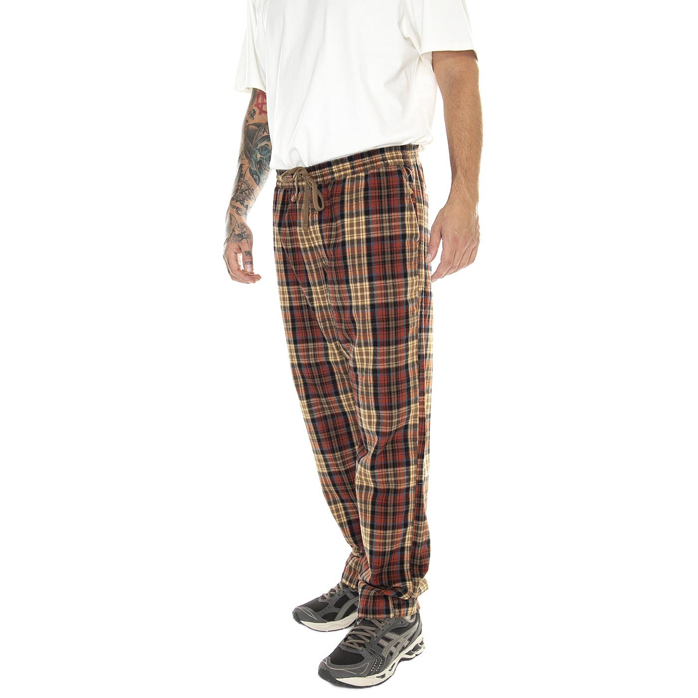 Range Loose Tapered Flannel Pant Taos Taupe / Burn - Pantaloni Uomo Multicolore VN0008MZCBC1  VANS 