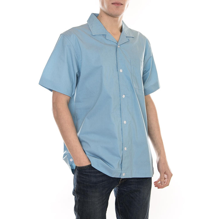 HELLSHIRE BOWLING SHIRT LIGHT BLUE 111971-LIGHT BLUE  STUSSY 
