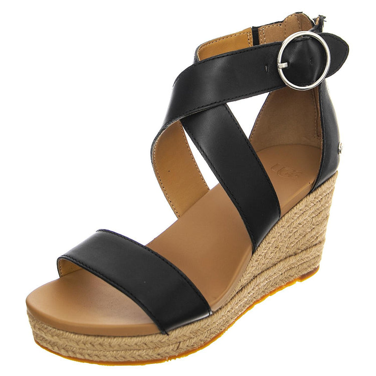 Hylda Black Leather - Sandali Donna Neri UGSHYLDBLLE1120015W  UGG 