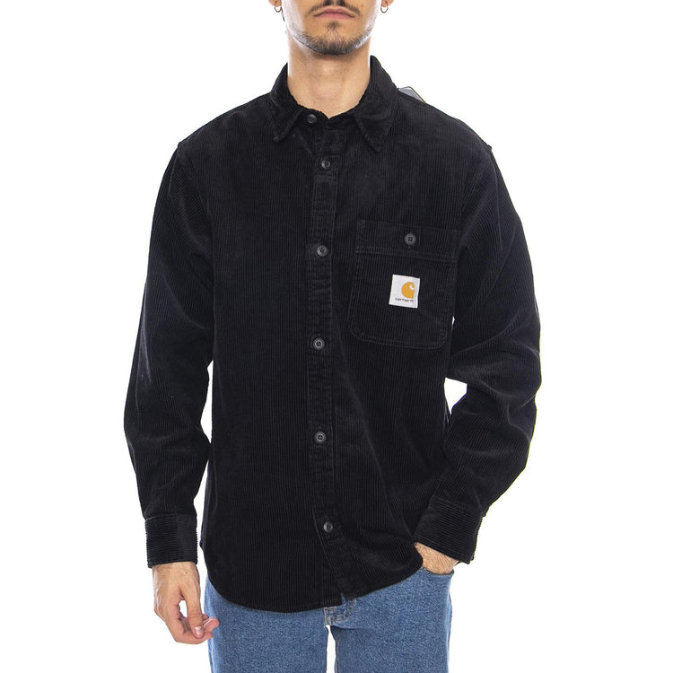 L/S Flint Shirt Black - Camicia Uomo Nera I035837.89XX . CARHARTT WIP 