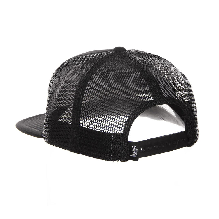 SMOOTH STOCK TRUCKER CAP BLACK 131694-BLACK  STUSSY 